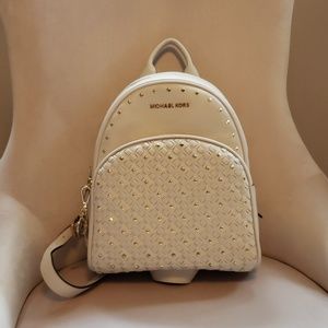 White leather michael kors backback